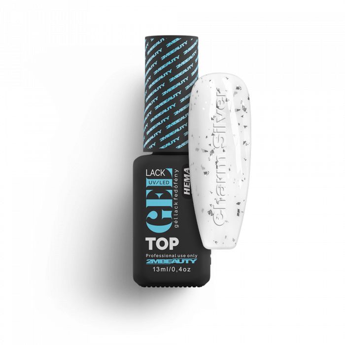 Gel Lack Fedő - Top Coat Charm Silver - HEMA Mentes (5ml - mini me) (2)