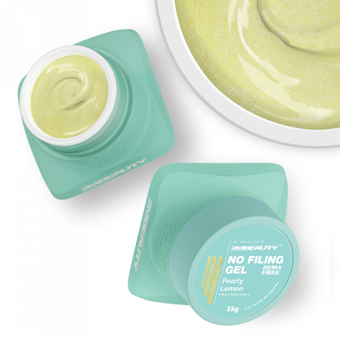 No Filing - Pearly Lemon - HEMA Mentes Reszelésmentes Építőzselé (15g) (2)