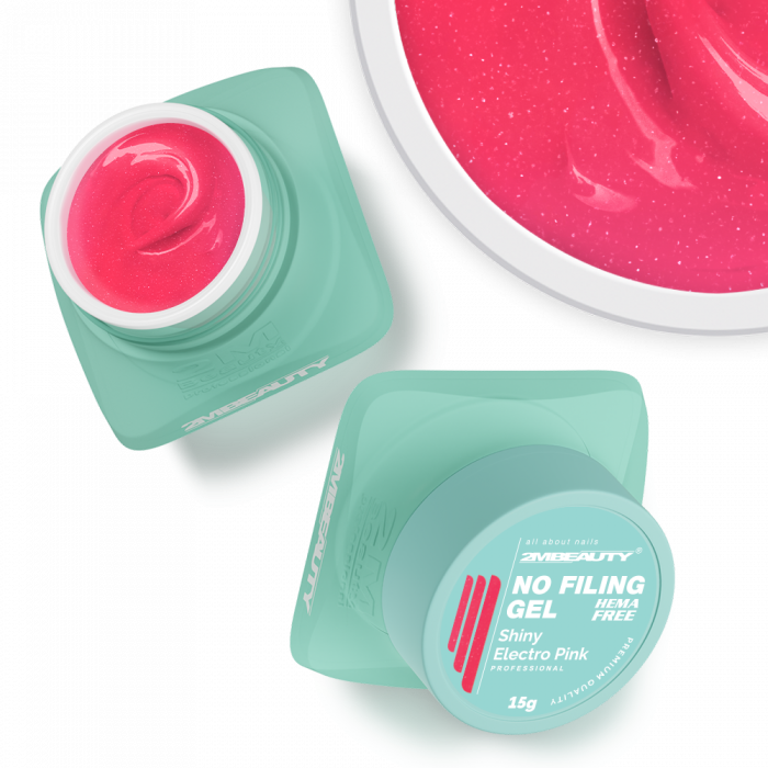 No Filing - Shiny Electro Pink - HEMA Mentes Reszelésmentes Építőzselé (30g) (2)