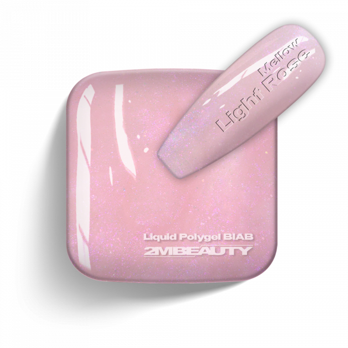 Liquid Polygel BIAB - Mellow Light Rose - HEMA Mentes Ecsetes Építőzselé (13 ml) (2)