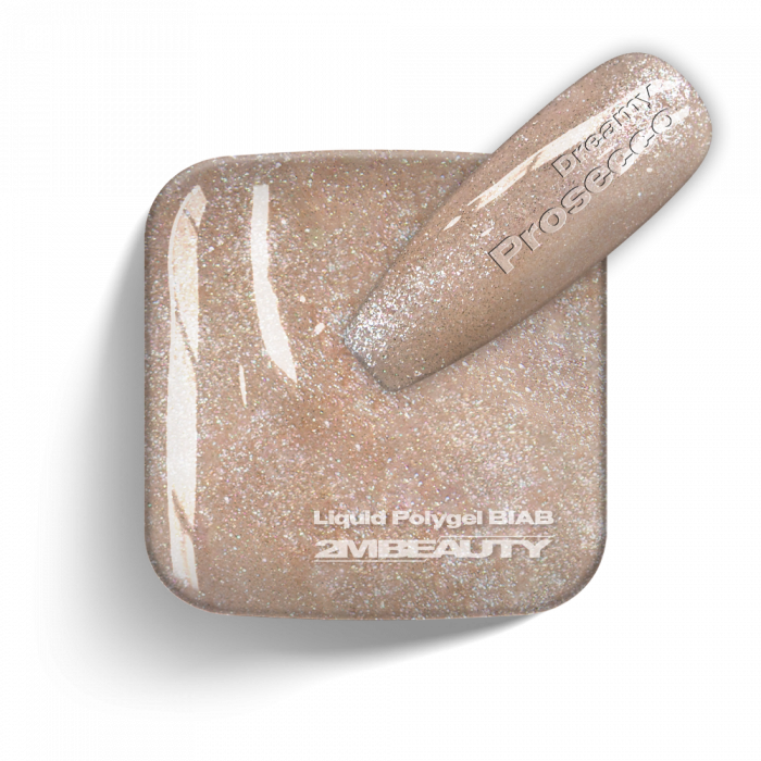 Liquid Polygel BIAB - Dreamy Prosecco - HEMA Mentes Ecsetes Építőzselé (5ml - mini me) (2)
