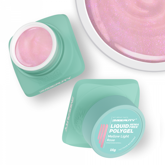 Liquid Polygel - Mellow Light Rose - HEMA Mentes Építőzselé (15g) (3)