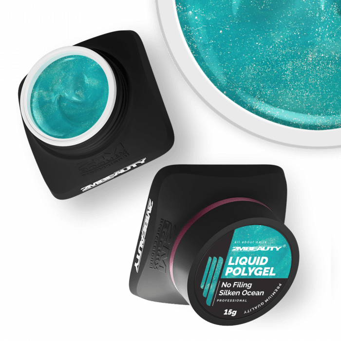 Liquid Polygel No Filing - Silken Ocean - HEMA Mentes Reszelésmentes Építőzselé (15g) (2)