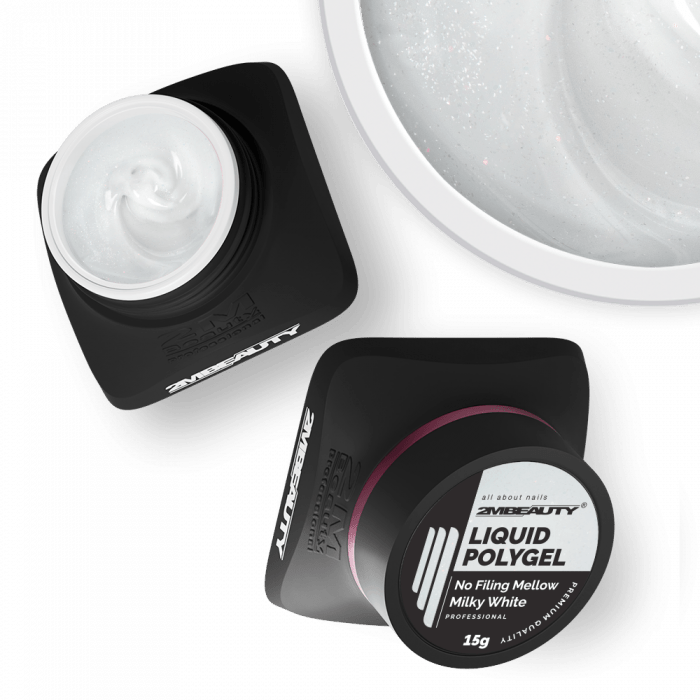 Liquid Polygel No Filing - Mellow Milky White - HEMA Mentes Reszelésmentes Építőzselé (15g) (2)