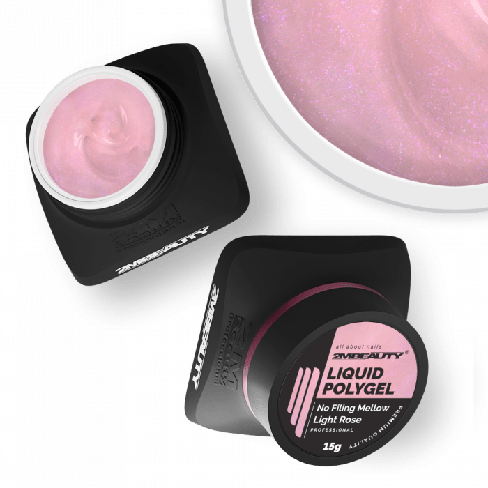 Liquid Polygel No Filing - Mellow Light Rose - HEMA Mentes Reszelésmentes Építőzselé (15g) (2)