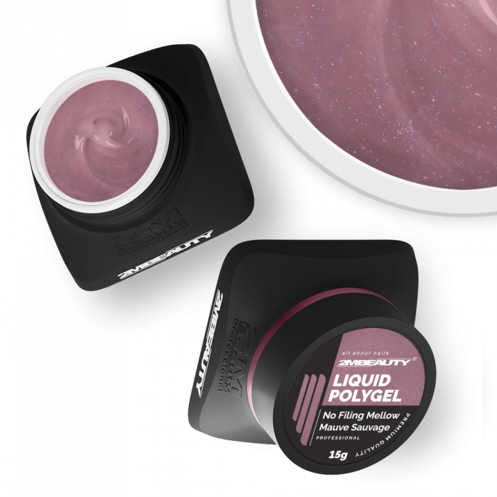 Liquid Polygel No Filing - Mellow Mauve Sauvage - HEMA Mentes Reszelésmentes Építőzselé (30g) (2)