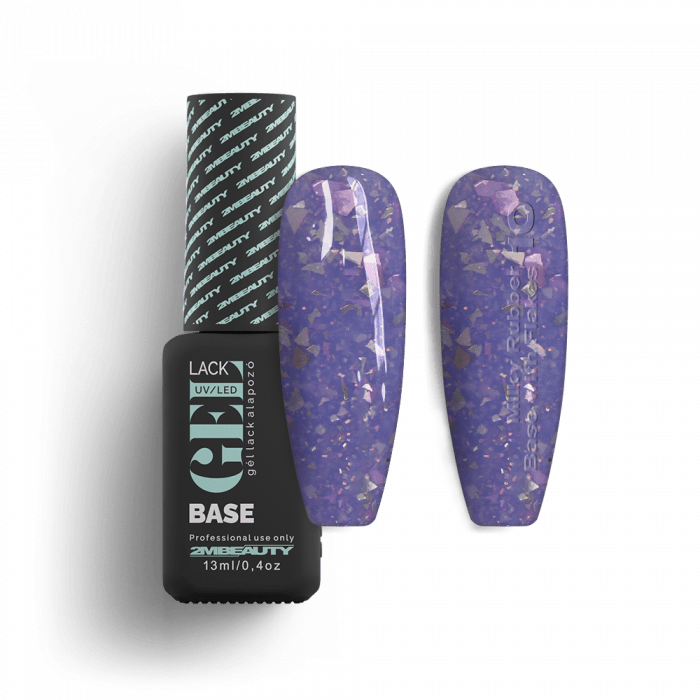 Gel Lack - Milky Rubber Base With Flakes 10 - HEMA Mentes (13 ml) (2)