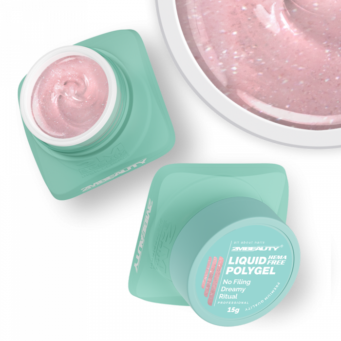 Liquid Polygel No Filing - Dreamy Ritual - HEMA Mentes Reszelésmentes Építőzselé (15g) (3)