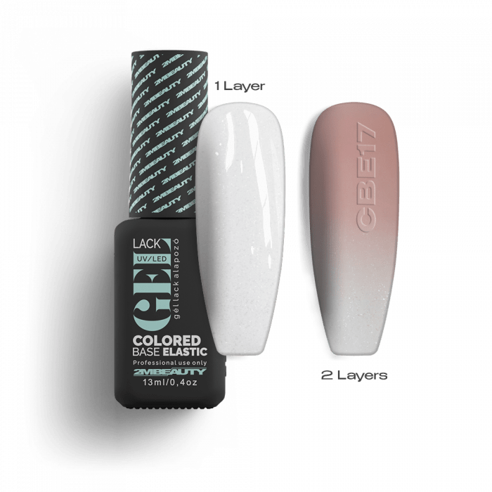 Gel Lack - Colored Base Elastic Shimmer Milky White CBE17 - HEMA Mentes (5ml - mini me) (2)