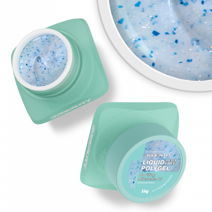 Liquid Polygel No Filing - Milkshake 05 - HEMA Mentes Reszelésmentes Építőzselé (15g) (3)