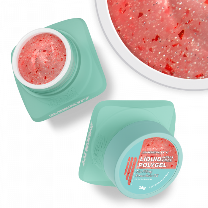 Liquid Polygel No Filing - Smoothie 02 - HEMA Mentes Reszelésmentes Építőzselé (15g) (2)