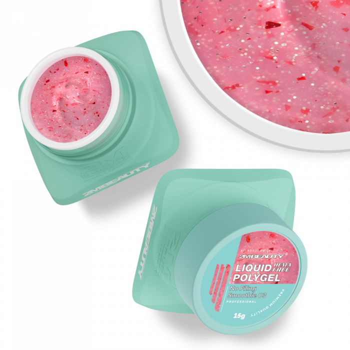 Liquid Polygel No Filing - Smoothie 03 - HEMA Mentes Reszelésmentes Építőzselé (50g) (2)