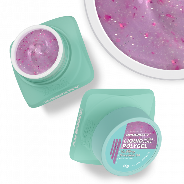 Liquid Polygel No Filing - Smoothie 04 - HEMA Mentes Reszelésmentes Építőzselé (15g) (2)