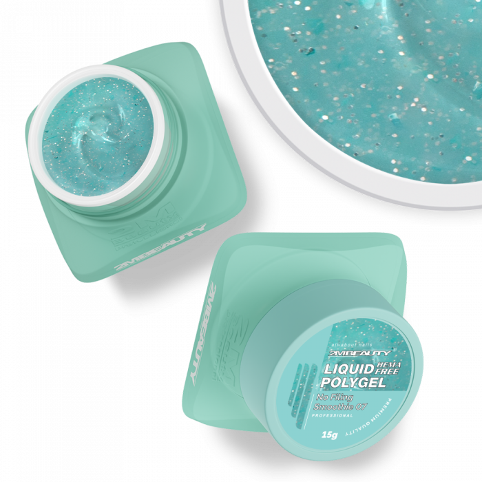 Liquid Polygel No Filing - Smoothie 07 - HEMA Mentes Reszelésmentes Építőzselé (30g) (2)