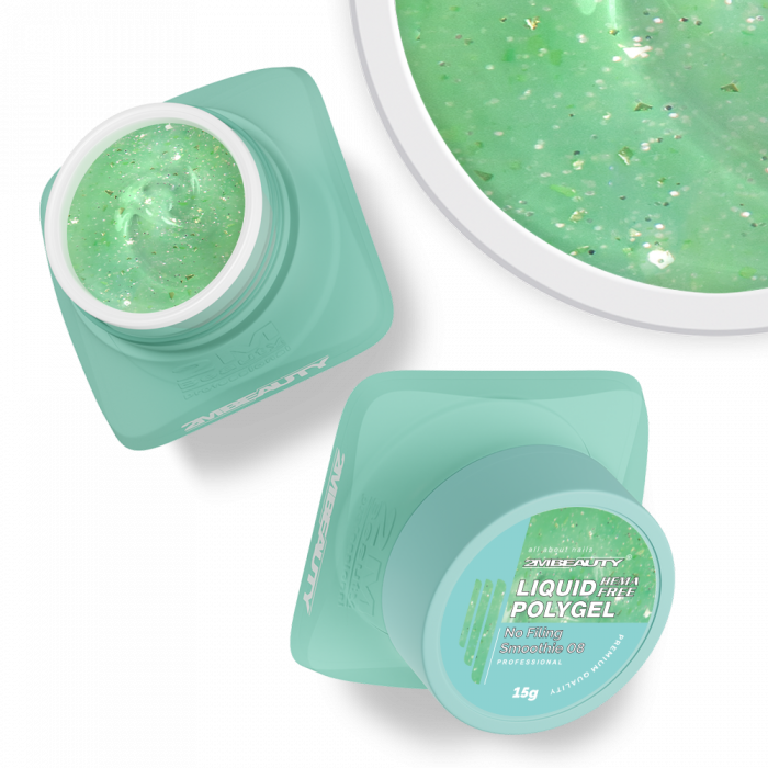 Liquid Polygel No Filing - Smoothie 08 - HEMA Mentes Reszelésmentes Építőzselé (30g) (2)