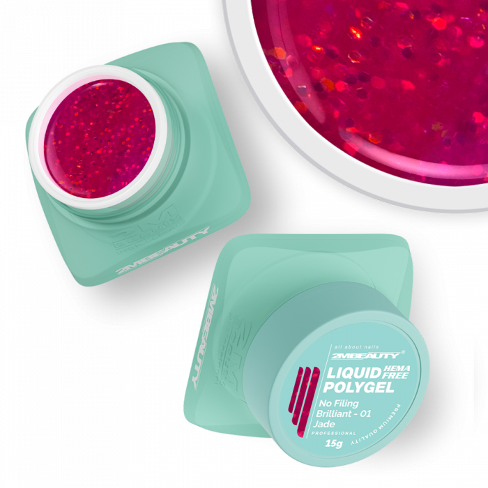 Liquid Polygel No Filing - Brilliant - 01 Jade - HEMA Mentes Reszelésmentes Építőzselé (15g) (3)