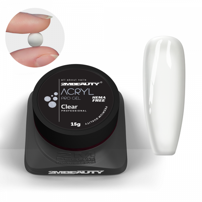 Acryl Pro Gel Clear - HEMA Mentes Akrilzselé - Tégelyes (30g) (2)