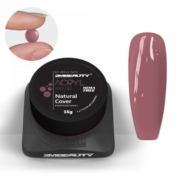 Acryl Pro Gel Natural Cover - HEMA Mentes Akrilzselé - Tégelyes (15g) (2)