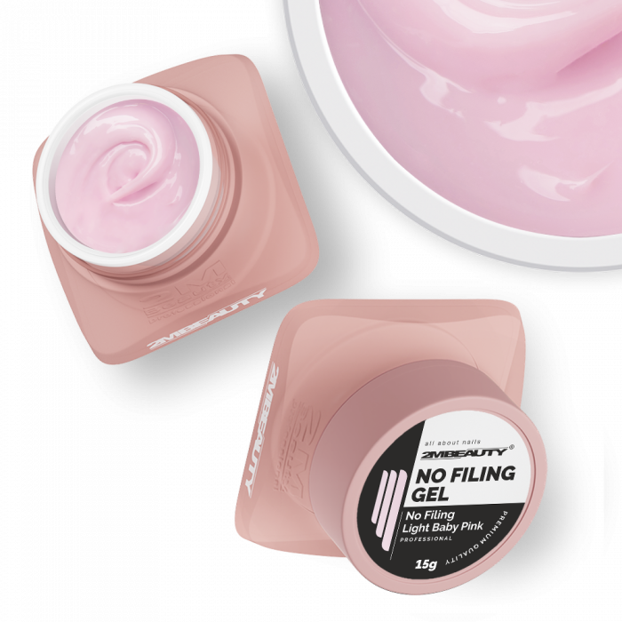 No Filing - Light Baby Pink - HEMA Mentes Reszelésmentes Építőzselé (15g) (2)