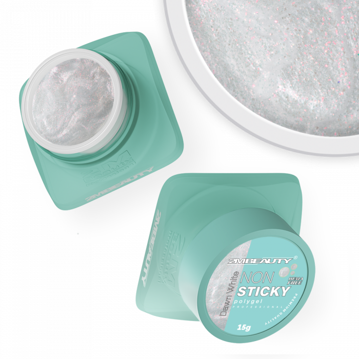 Non Sticky Polygel - Dawn White - HEMA Mentes Építőzselé (15g) (2)