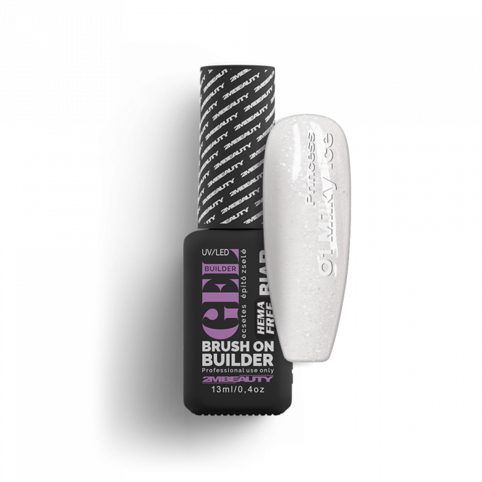 BIAB - Princess - 01 Milky Ice - HEMA Mentes Ecsetes Építőzselé (5ml - mini me) (2)
