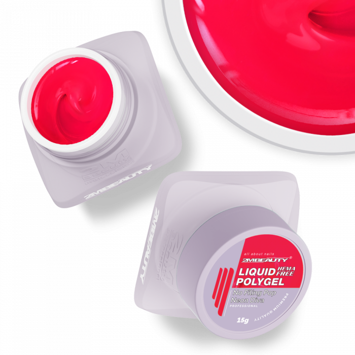 Liquid Polygel No Filing - Pop - Neon Diva - HEMA Mentes Reszelésmentes Építőzselé (50g) (2)