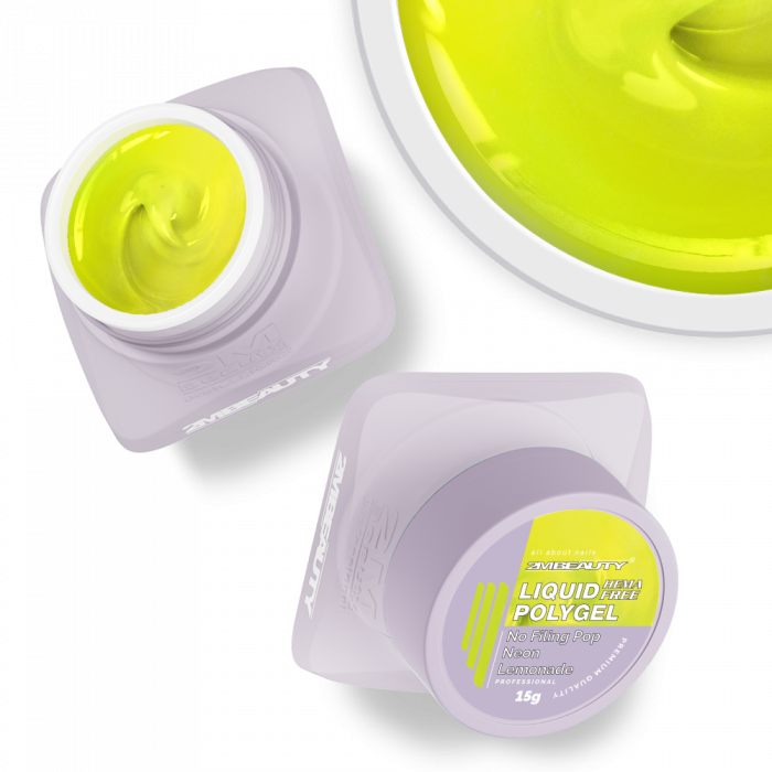 Liquid Polygel No Filing - Pop - Neon Lemonade - HEMA Mentes Reszelésmentes Építőzselé (15g) (2)