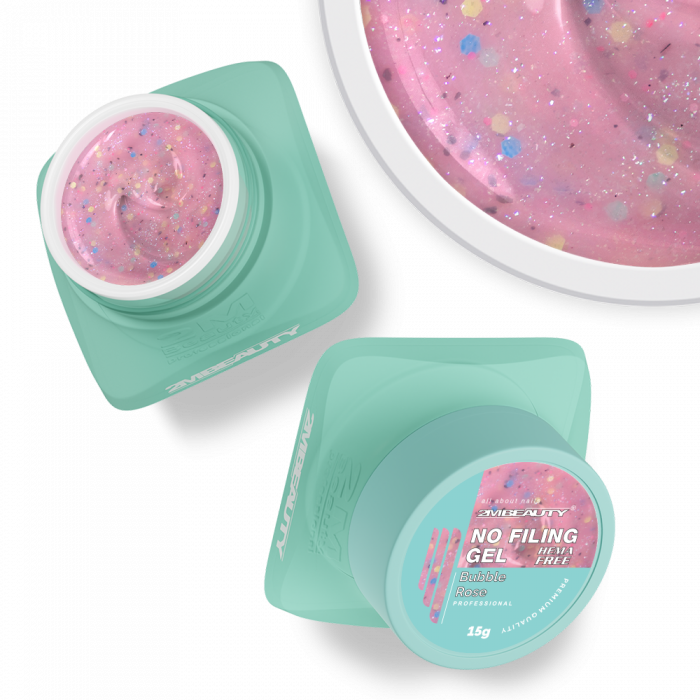 No Filing - Bubble Rose - HEMA Mentes Reszelésmentes Építőzselé (30g) (3)
