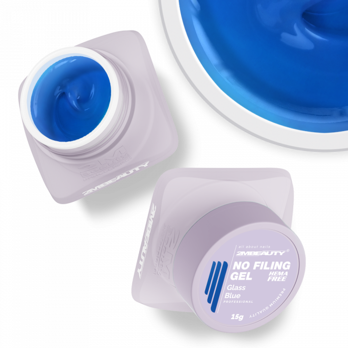 No Filing - Glass Blue - HEMA Mentes Reszelésmentes Építőzselé (15g) (2)