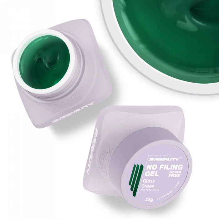No Filing - Glass Green - HEMA Mentes Reszelésmentes Építőzselé (30g) (2)