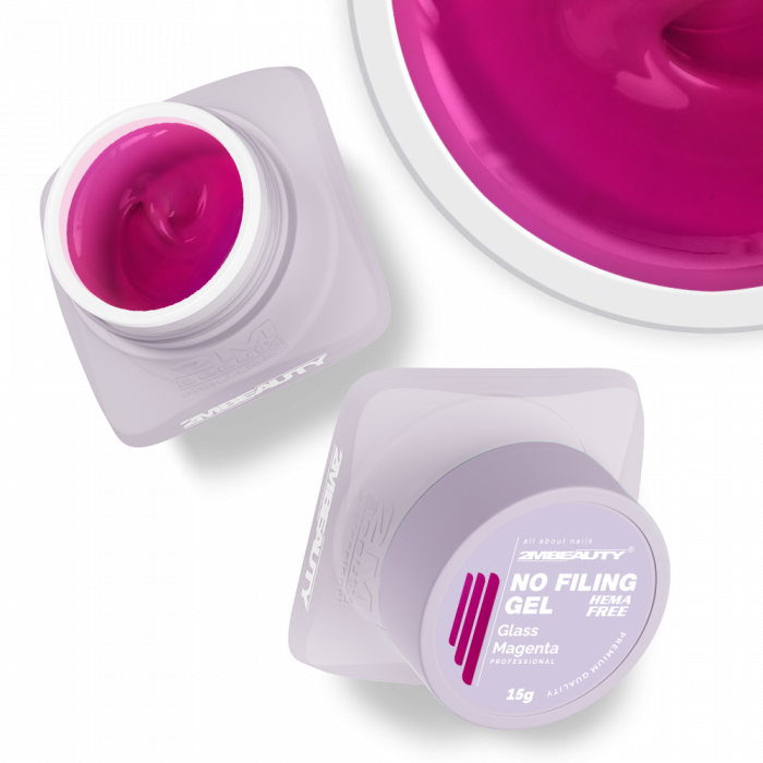 No Filing - Glass Magenta - HEMA Mentes Reszelésmentes Építőzselé (30g) (2)