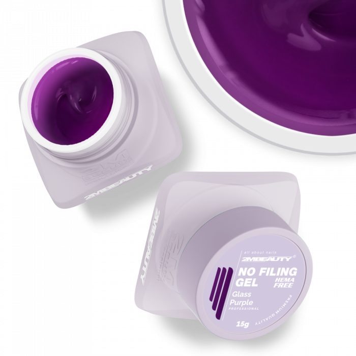 No Filing - Glass Purple - HEMA Mentes Reszelésmentes Építőzselé (30g) (2)