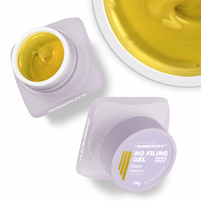 No Filing - Glass Yellow - HEMA Mentes Reszelésmentes Építőzselé (30g) (2)