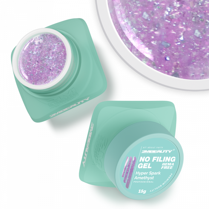 No Filing - Hyper Spark - Amethyst - HEMA Mentes Reszelésmentes Építőzselé (15g) (2)