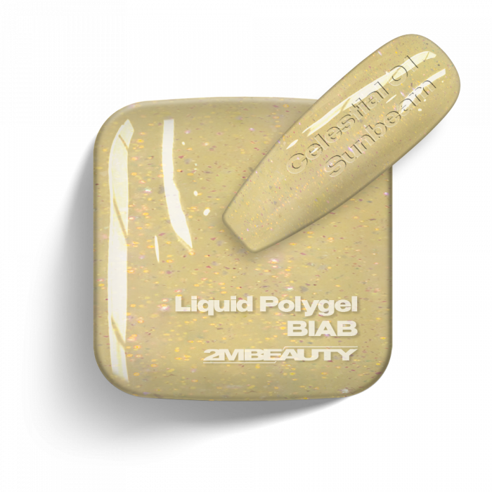 Liquid Polygel BIAB - Celestial 01 - Sunbeam - HEMA Mentes Ecsetes Építőzselé (13 ml) (2)