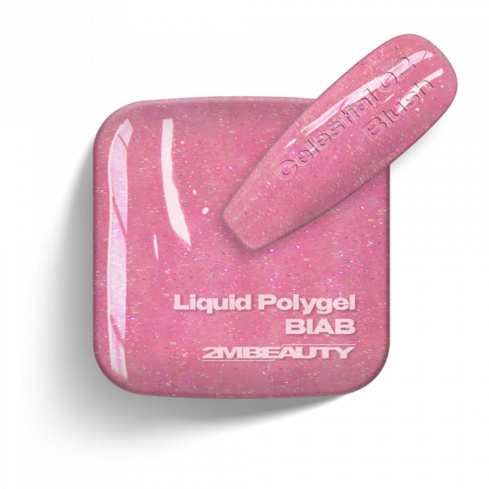 Liquid Polygel BIAB - Celestial 02 - Blush - HEMA Mentes Ecsetes Építőzselé (5ml - mini me) (2)