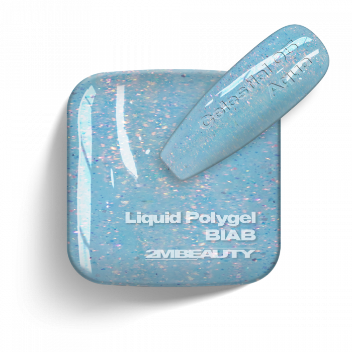 Liquid Polygel BIAB - Celestial 05 - Aqua - HEMA Mentes Ecsetes Építőzselé (5ml - mini me) (2)