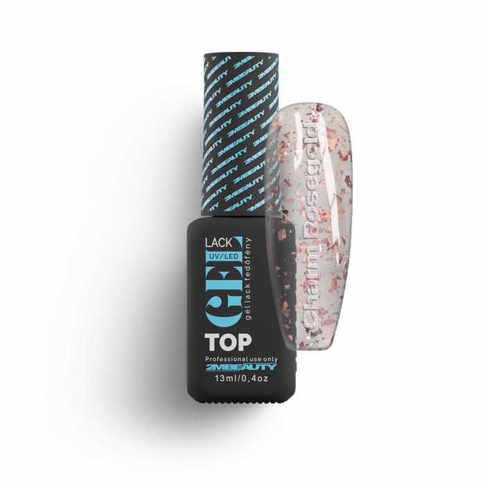 Gel Lack Fedő - Top Coat Charm Rosegold - HEMA Mentes (13 ml) (2)