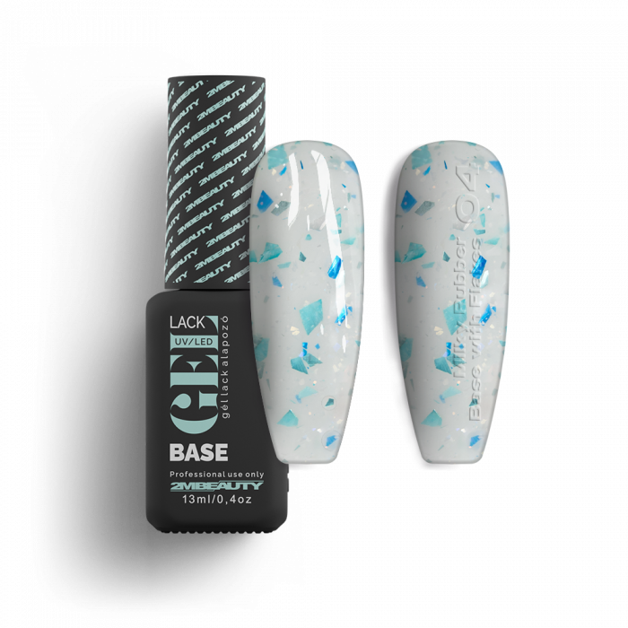 Gel Lack - Milky Rubber Base With Flakes 04 - HEMA Mentes (30 ml) (2)