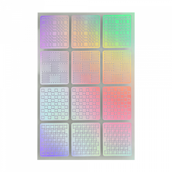 Öntapadós köröm stencil matrica 22 Holo Silver