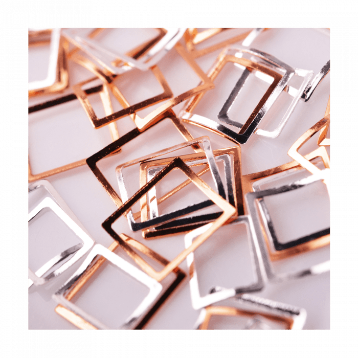 Fém Díszítő 32 Square Gold&Silver