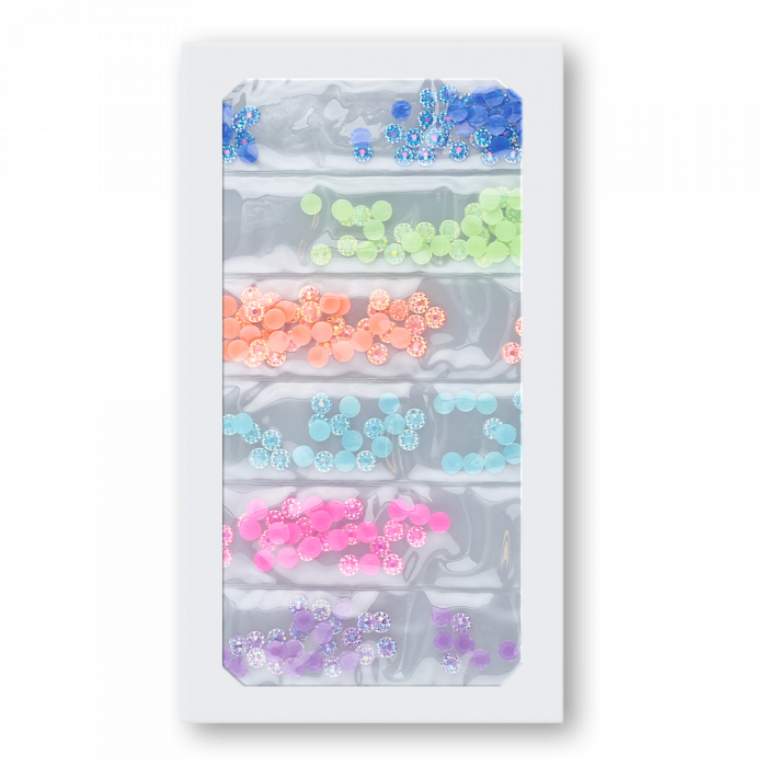 Félgyöngy plasztik neon mix (szett)