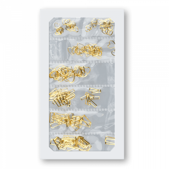 Fém díszítő forma mix - Gold (szett)