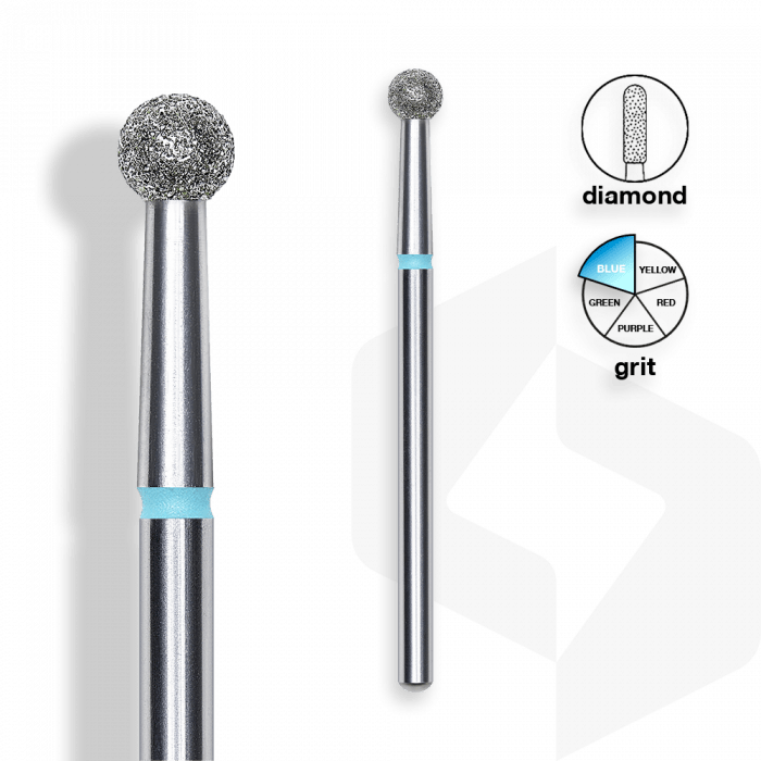 Staleks - Gyémánt Csiszolófej Gömb 3,5 mm | Kék | Közepes | FA01B035