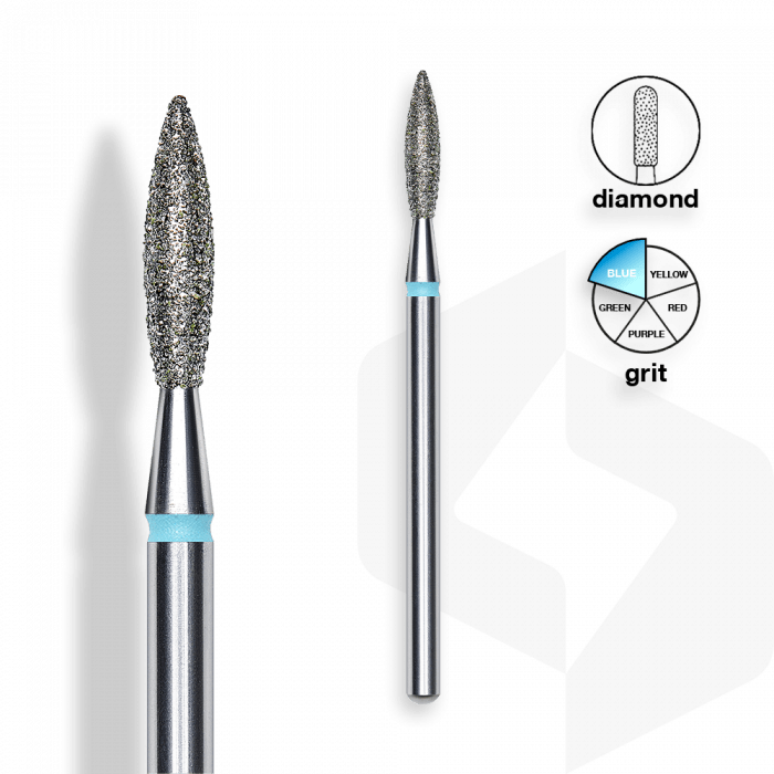 Staleks - Gyémánt Csiszolófej Lándzsa 2,3 mm | 10 mm Kék | Közepes | FA10B023-10