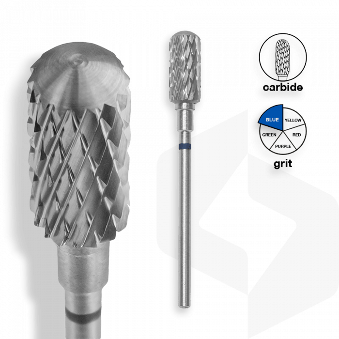 Staleks - Karbid Csiszolófej Lekerekített Henger 6 mm | 14 mm Kék | Közepes | FT31B060-14