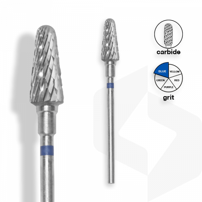 Staleks - Karbid Csiszolófej Lekerekített Kúp 6 mm | 14 mm Kék | Közepes | FT70B060-14