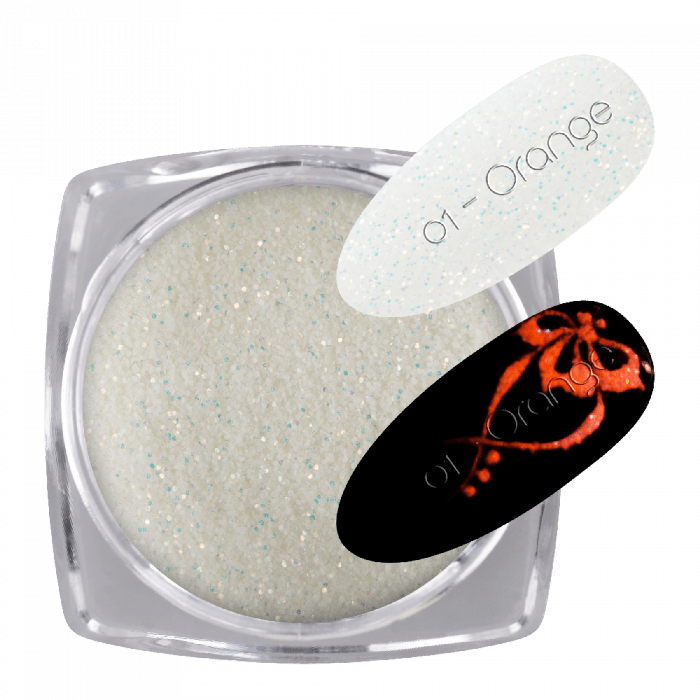 Glow Glitter White 01 - Orange