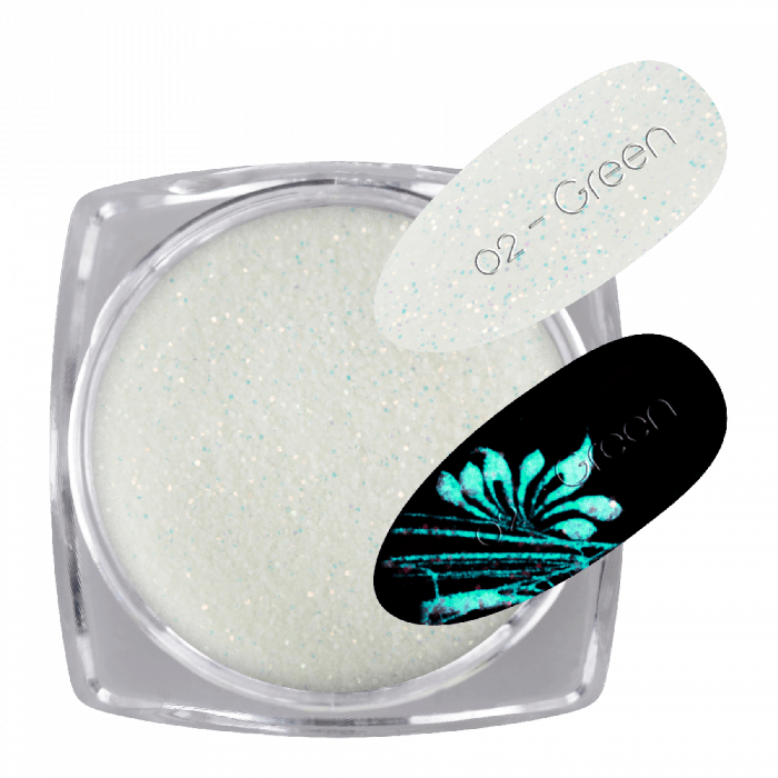 Glow Glitter White 02 - Green