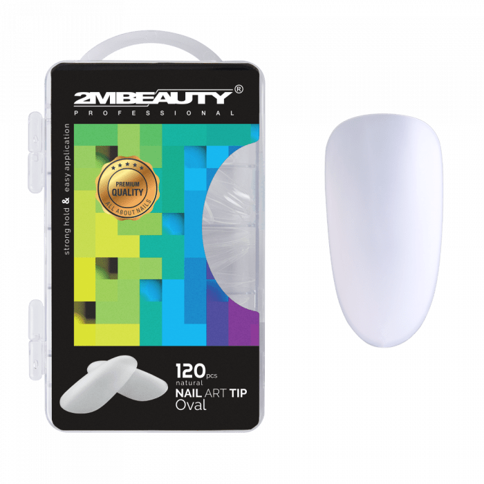 Nail Art Tip Oval Natural - 120 db Tip (120db - dobozzal)